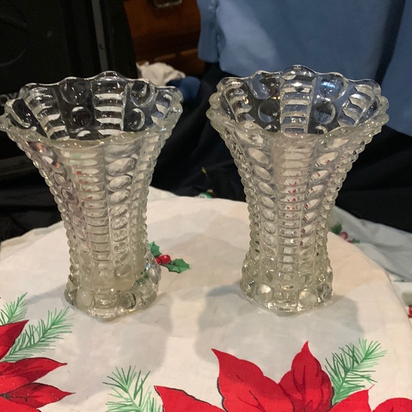 unmarked Accents Vintage Clear Glass Vases 2 Unmarked Poshmark